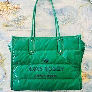 Kate Spade Puffer Tote Bag in Kelly Green